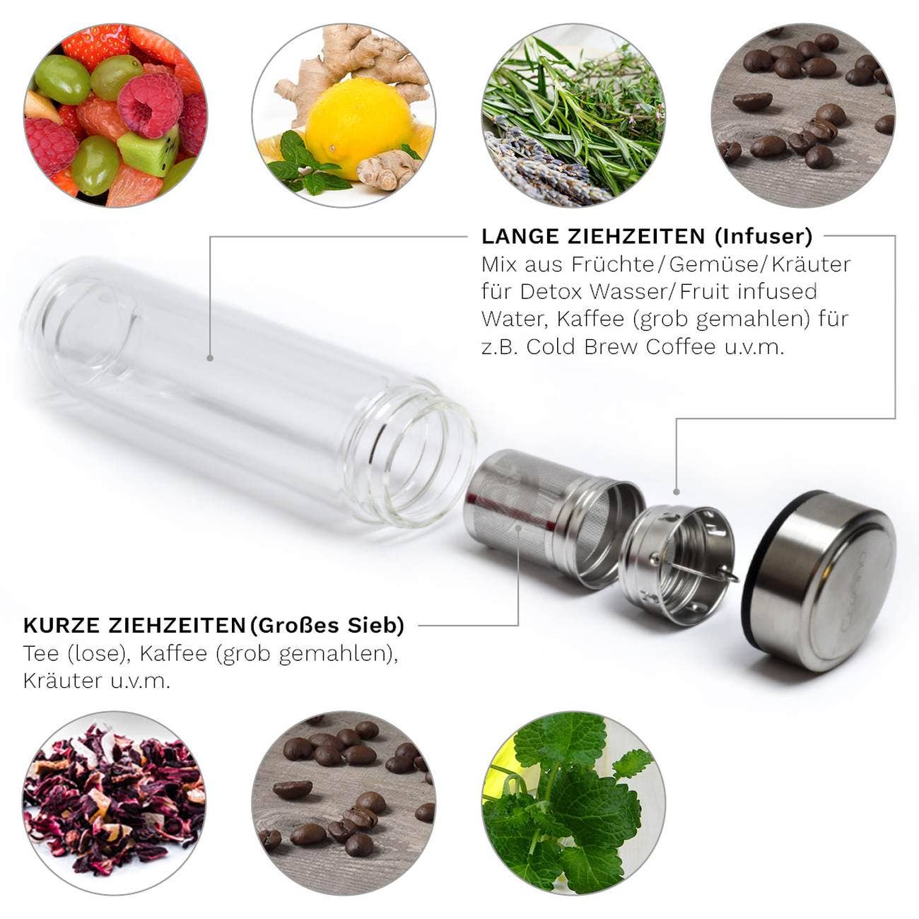 Infuser - Teamaker cu perete dublu incl. husa fetru 400ml; portocaliu