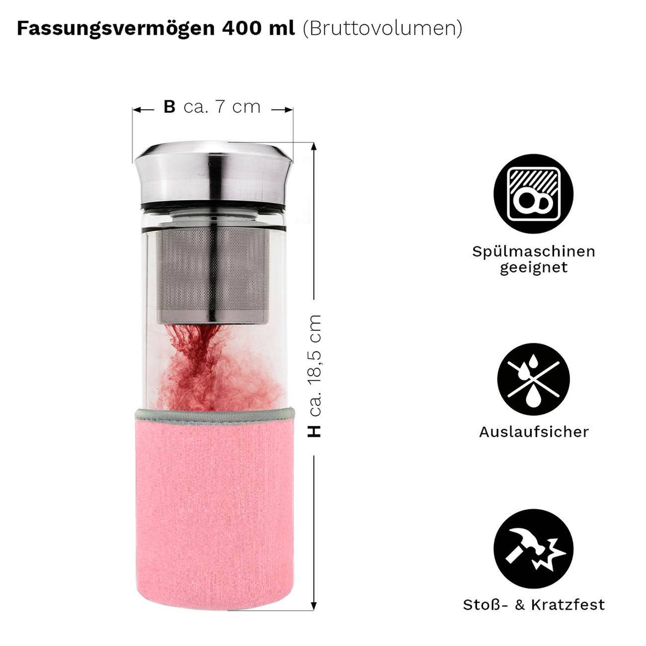 Infuser - Teamaker 400ml; roz