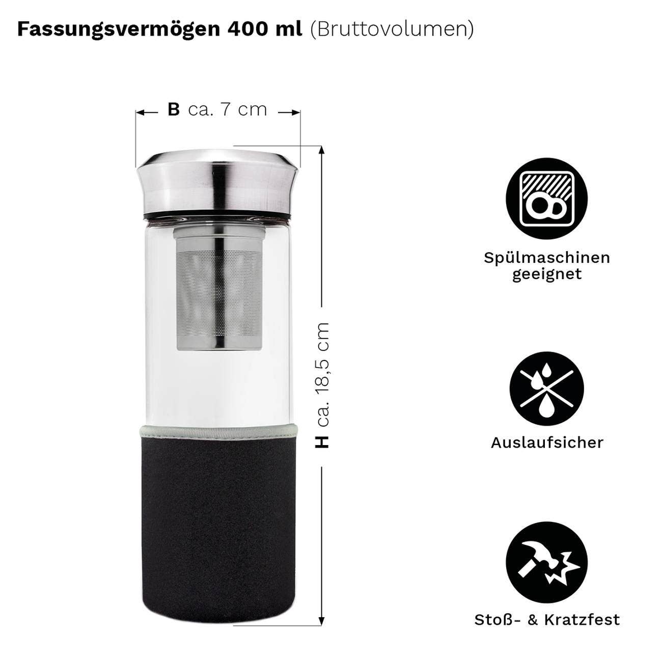 Infuser - Teamaker 400ml; negru